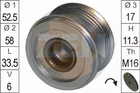 ERA 219093 - Pulley, alternator, freewheel clutch autospares.lv