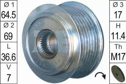 ERA 219097 - Pulley, alternator, freewheel clutch autospares.lv