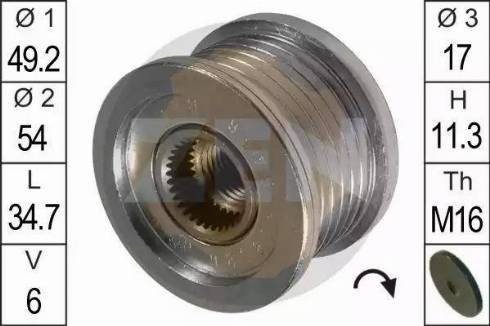 ERA 219057 - Pulley, alternator, freewheel clutch autospares.lv