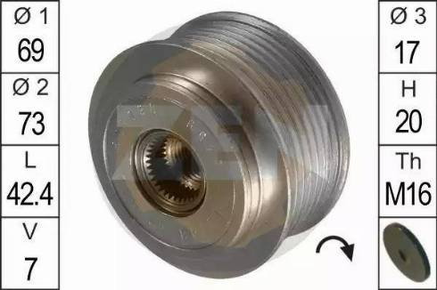 ERA 219060 - Pulley, alternator, freewheel clutch autospares.lv