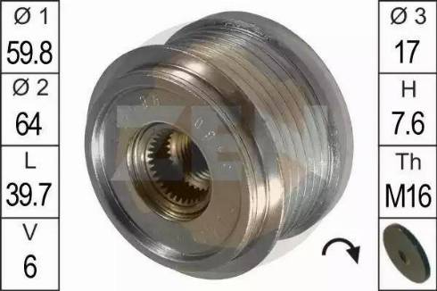 ERA 219061 - Pulley, alternator, freewheel clutch autospares.lv