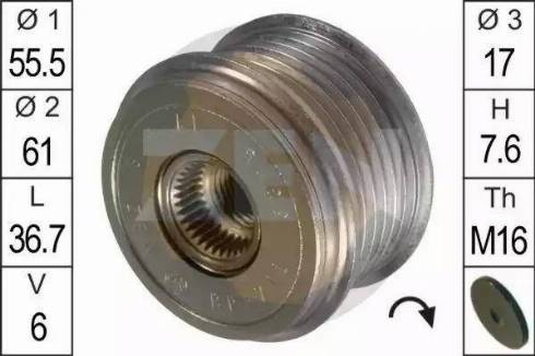 ERA 219007 - Pulley, alternator, freewheel clutch autospares.lv