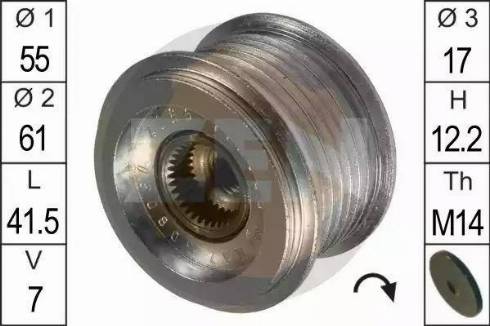 ERA 219080 - Pulley, alternator, freewheel clutch autospares.lv