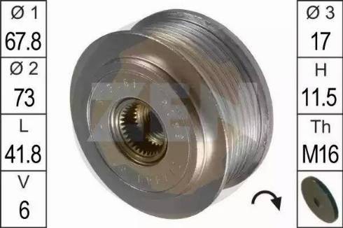 ERA 219037 - Pulley, alternator, freewheel clutch autospares.lv