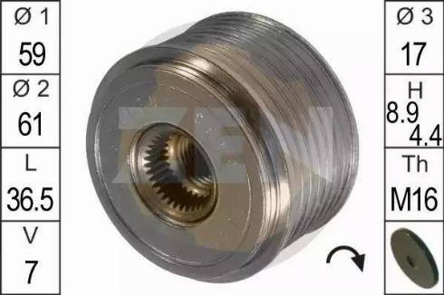 ERA 219027 - Pulley, alternator, freewheel clutch autospares.lv