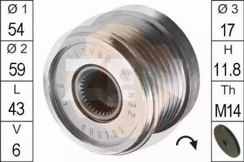 ERA 219079 - Pulley, alternator, freewheel clutch autospares.lv