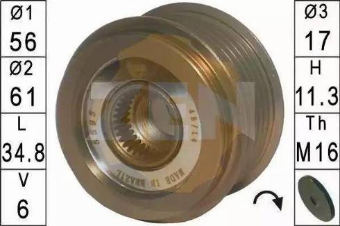 ERA 219 142 - Pulley, alternator, freewheel clutch autospares.lv