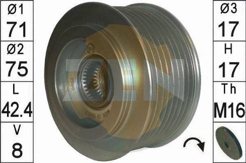 ERA 219154 - Pulley, alternator, freewheel clutch autospares.lv