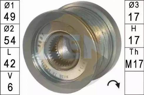 ERA 219 136 - Pulley, alternator, freewheel clutch autospares.lv