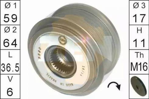 ERA 219125 - Pulley, alternator, freewheel clutch autospares.lv