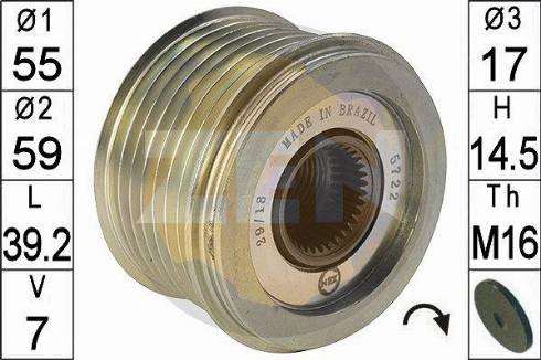 ERA 219255 - Pulley, alternator, freewheel clutch autospares.lv