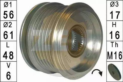 ERA 219203 - Pulley, alternator, freewheel clutch autospares.lv