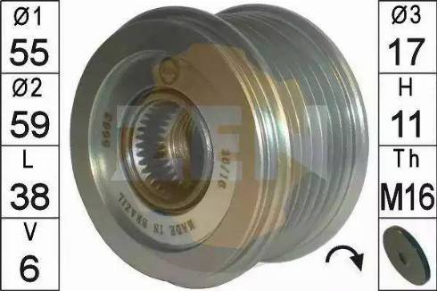 ERA 219228 - Pulley, alternator, freewheel clutch autospares.lv