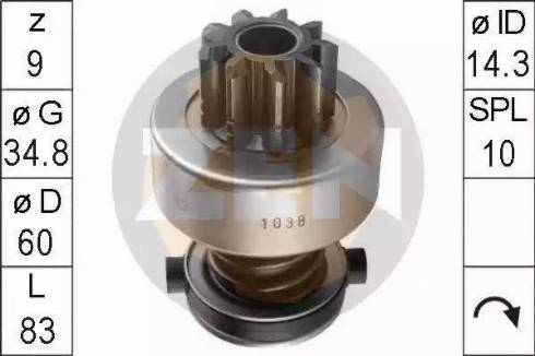 ERA 225491 - Pinion, bendix, starter autospares.lv