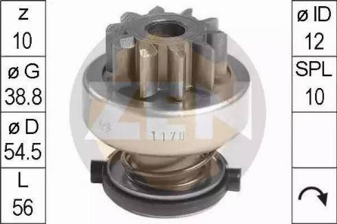 ERA 225544 - Pinion, bendix, starter autospares.lv