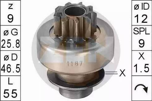 ERA 225554 - Pinion, bendix, starter autospares.lv