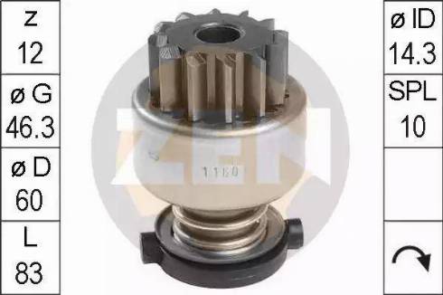 ERA 225539 - Pinion, bendix, starter autospares.lv