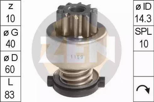 ERA 225538 - Pinion, bendix, starter autospares.lv