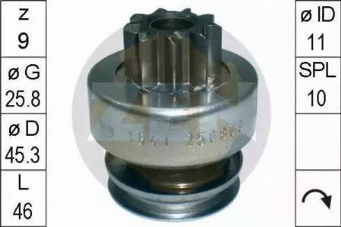 ERA 225699 - Pinion, bendix, starter autospares.lv