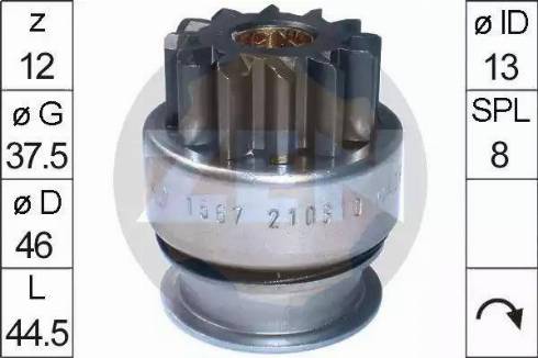 ERA 225662 - Pinion, bendix, starter autospares.lv