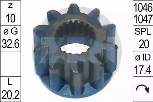 ERA 225601 - Pinion, bendix, starter autospares.lv