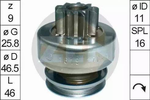 ERA 225687 - Pinion, bendix, starter autospares.lv