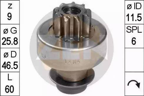 ERA 225636 - Pinion, bendix, starter autospares.lv