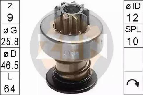 ERA 225050 - Pinion, bendix, starter autospares.lv