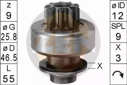 ERA 225108 - Pinion, bendix, starter autospares.lv