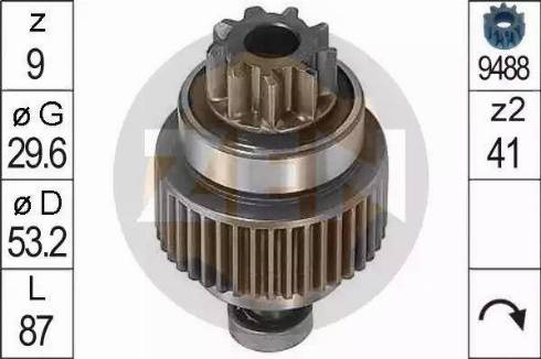 ERA 225306 - Pinion, bendix, starter autospares.lv