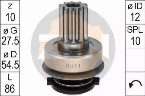 ERA 225379 - Pinion, bendix, starter autospares.lv