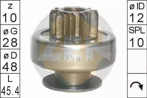 ERA 225773 - Pinion, bendix, starter autospares.lv