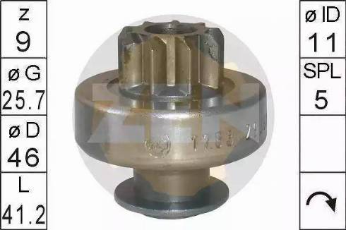 ERA 225772 - Pinion, bendix, starter autospares.lv