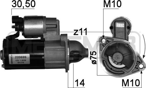 ERA 220699A - Starter autospares.lv