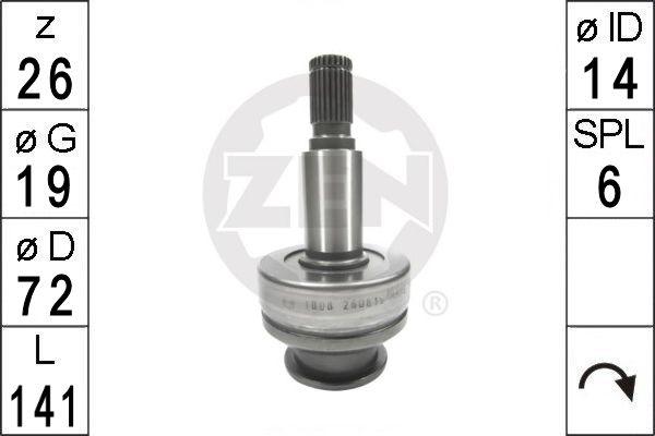 ERA ZEN1808 - Pinion, bendix, starter autospares.lv