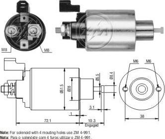 ERA ZM991 - Solenoid Switch, starter autospares.lv