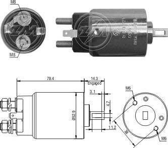 ERA ZM980 - Solenoid Switch, starter autospares.lv