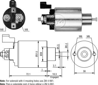 ERA ZM4991 - Solenoid Switch, starter autospares.lv