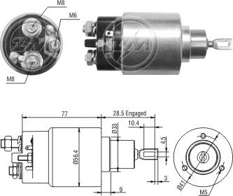 ERA ZM6973 - Solenoid Switch, starter autospares.lv