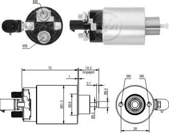 ERA ZM6695 - Solenoid Switch, starter autospares.lv