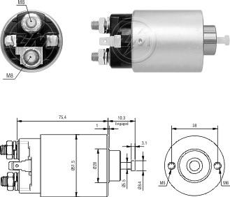 ERA ZM6698 - Solenoid Switch, starter autospares.lv