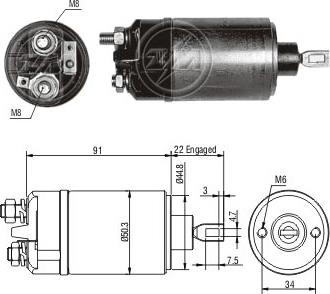 ERA ZM621 - Solenoid Switch, starter autospares.lv