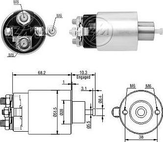 ERA ZM1995 - Solenoid Switch, starter autospares.lv