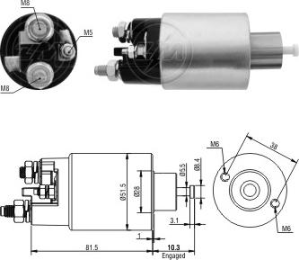 ERA ZM1993 - Solenoid Switch, starter autospares.lv