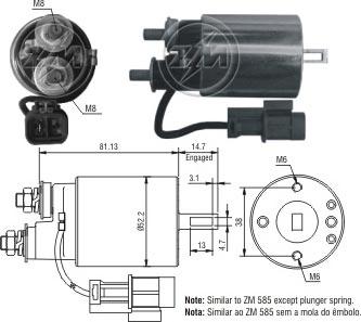 ERA ZM1585 - Solenoid Switch, starter autospares.lv