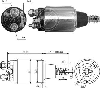 ERA ZM1640 - Solenoid Switch, starter autospares.lv