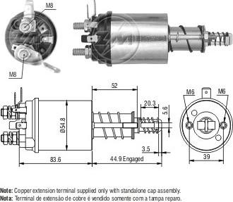 ERA ZM1613 - Solenoid Switch, starter autospares.lv