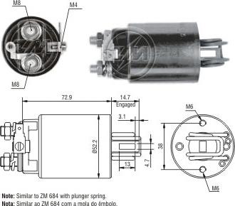 ERA ZM1684 - Solenoid Switch, starter autospares.lv