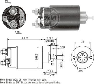 ERA ZM1761 - Solenoid Switch, starter autospares.lv