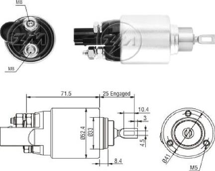 ERA ZM8381 - Solenoid Switch, starter autospares.lv